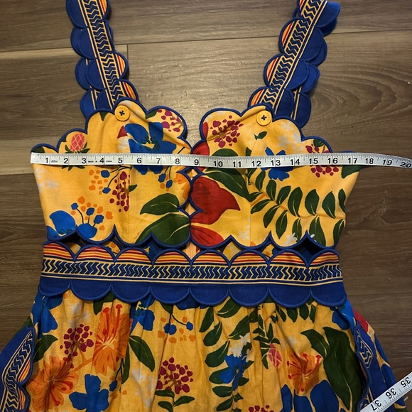 Floral Yard Yellow Sleeveless Midi Dress by FARM Rio.size medium. - Picture 12 of 14